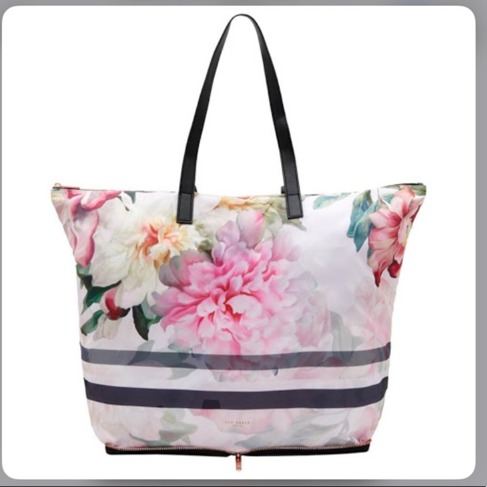 Ted Baker Foldaway Tote in Baby Pink